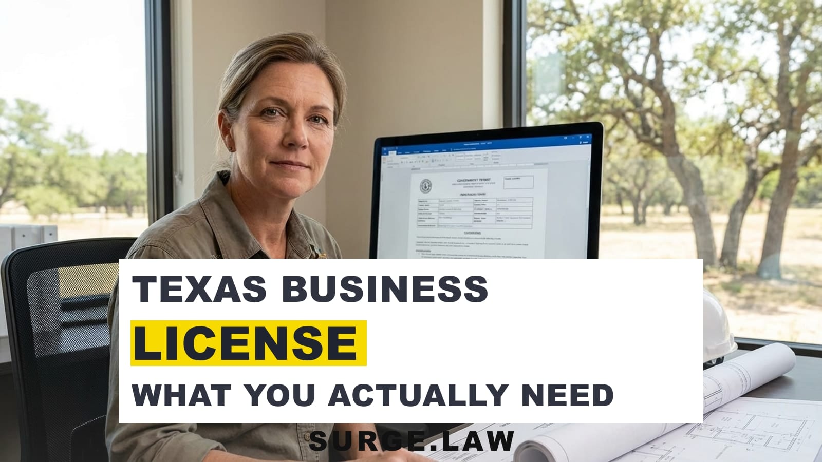 Texas small business owner reviewing license requirements at a desk