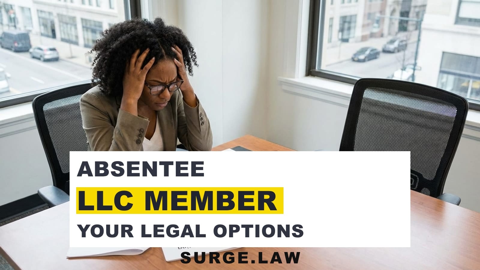 Business owner reviewing LLC operating agreement at desk