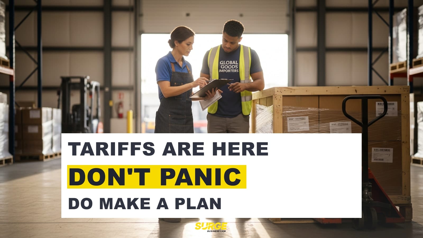 Small business owner reviewing supplier costs and pricing at a warehouse workbench