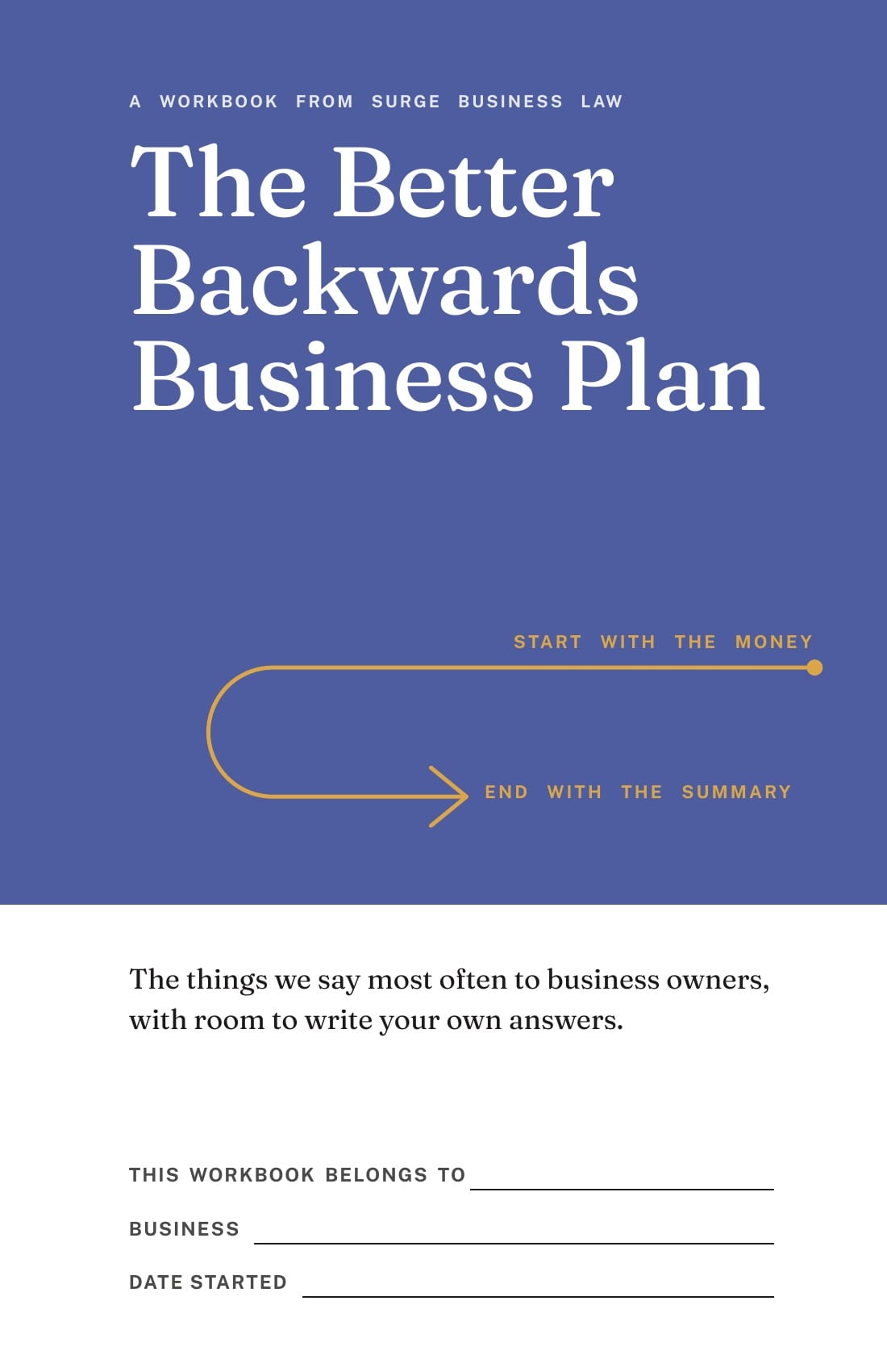 Cover of The Better Backwards Business Plan workbook