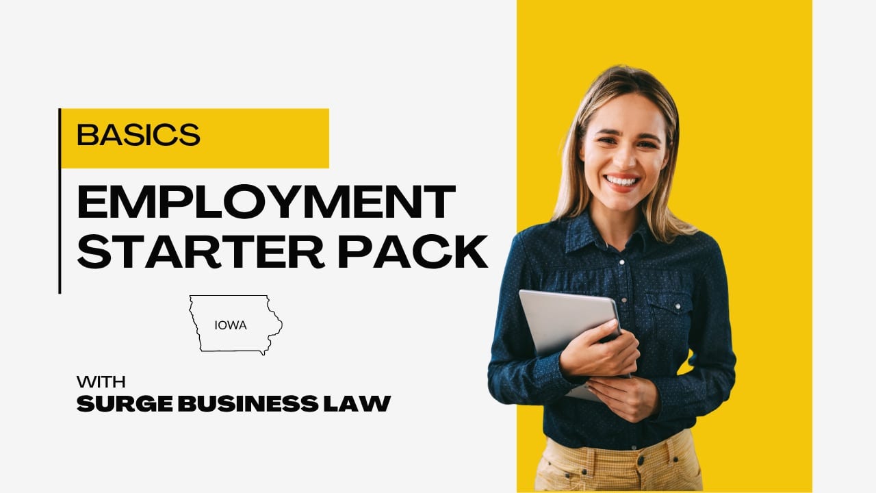 Iowa Employer Startup Pack cover — 5 essential hiring forms for Iowa small businesses