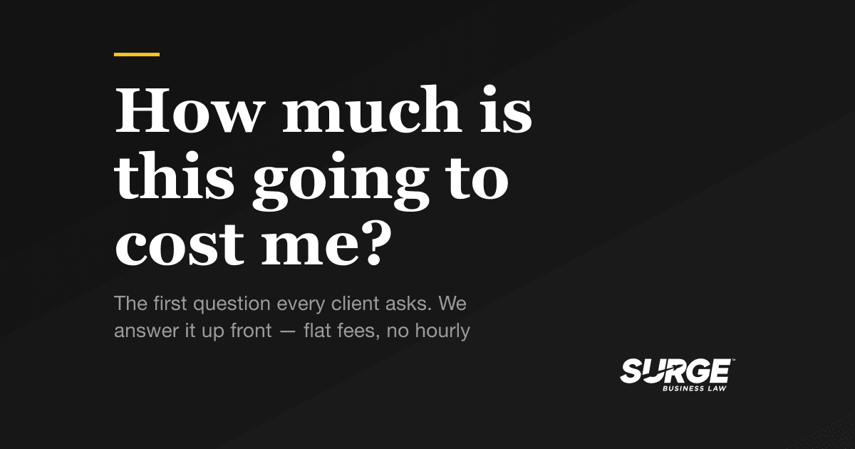 Clear and Simple Legal Pricing | Surge Business Law